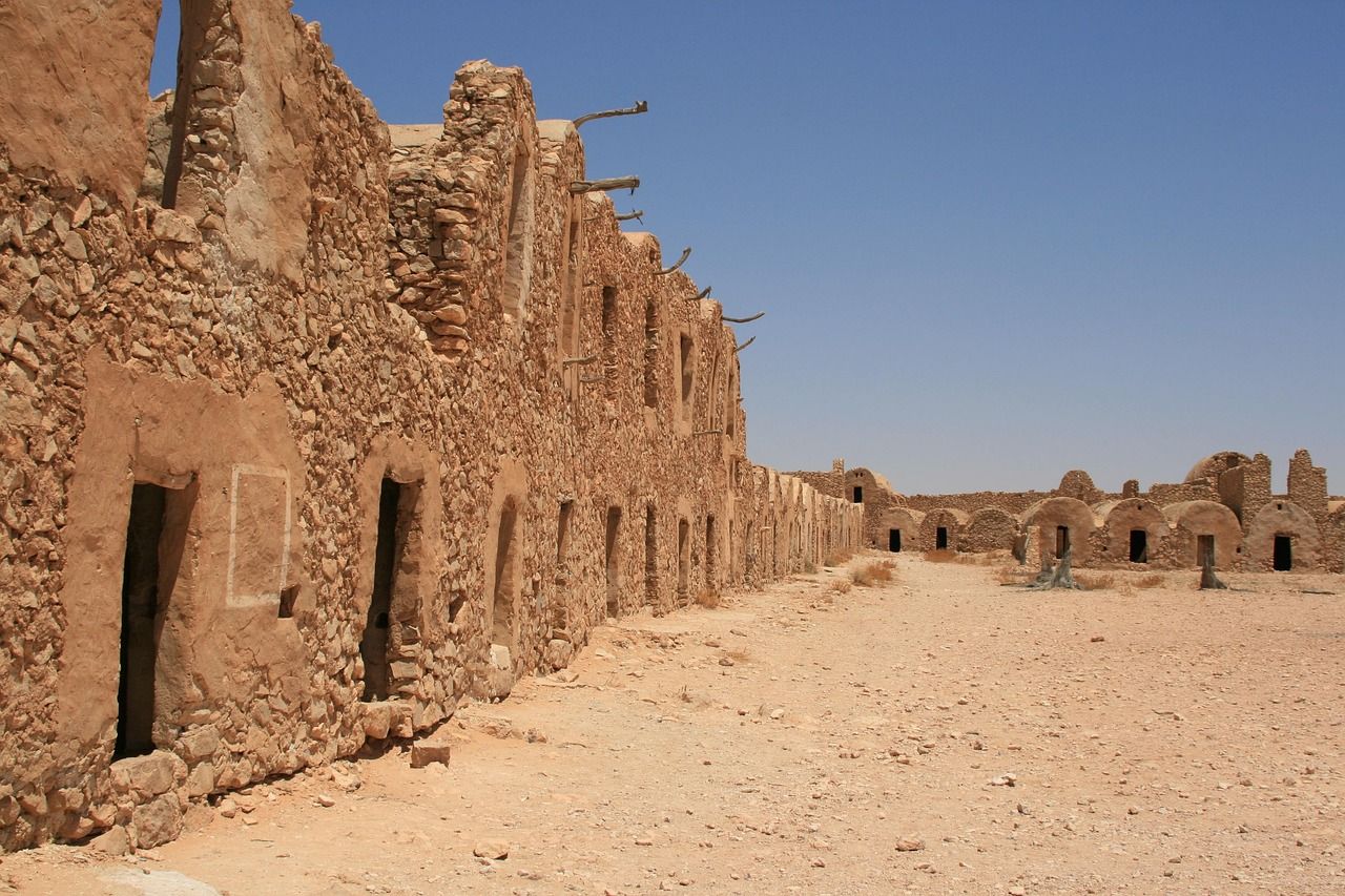 Traditional ghorfa granaries in southern Tunisia, a Star Wars filming location