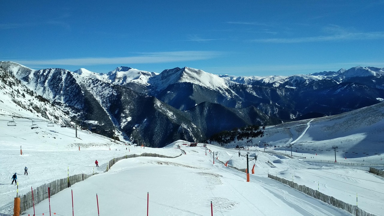 Pistes and lifts above Arinsal in Andorra